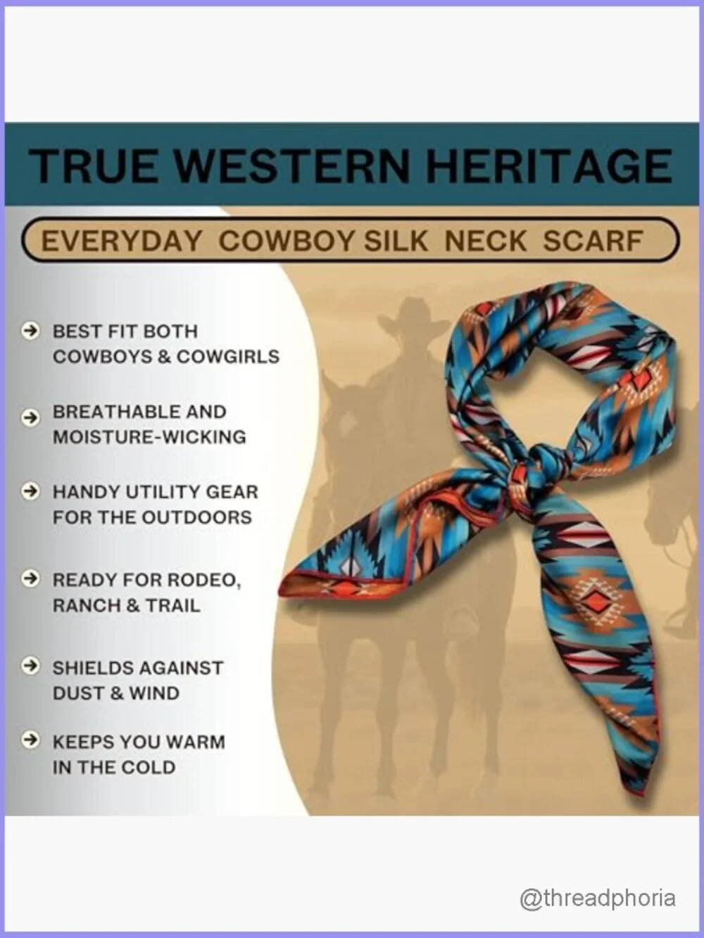 Silk Charmeuse Western Square Scarf 36in Wild Rag Bandana Neckwear